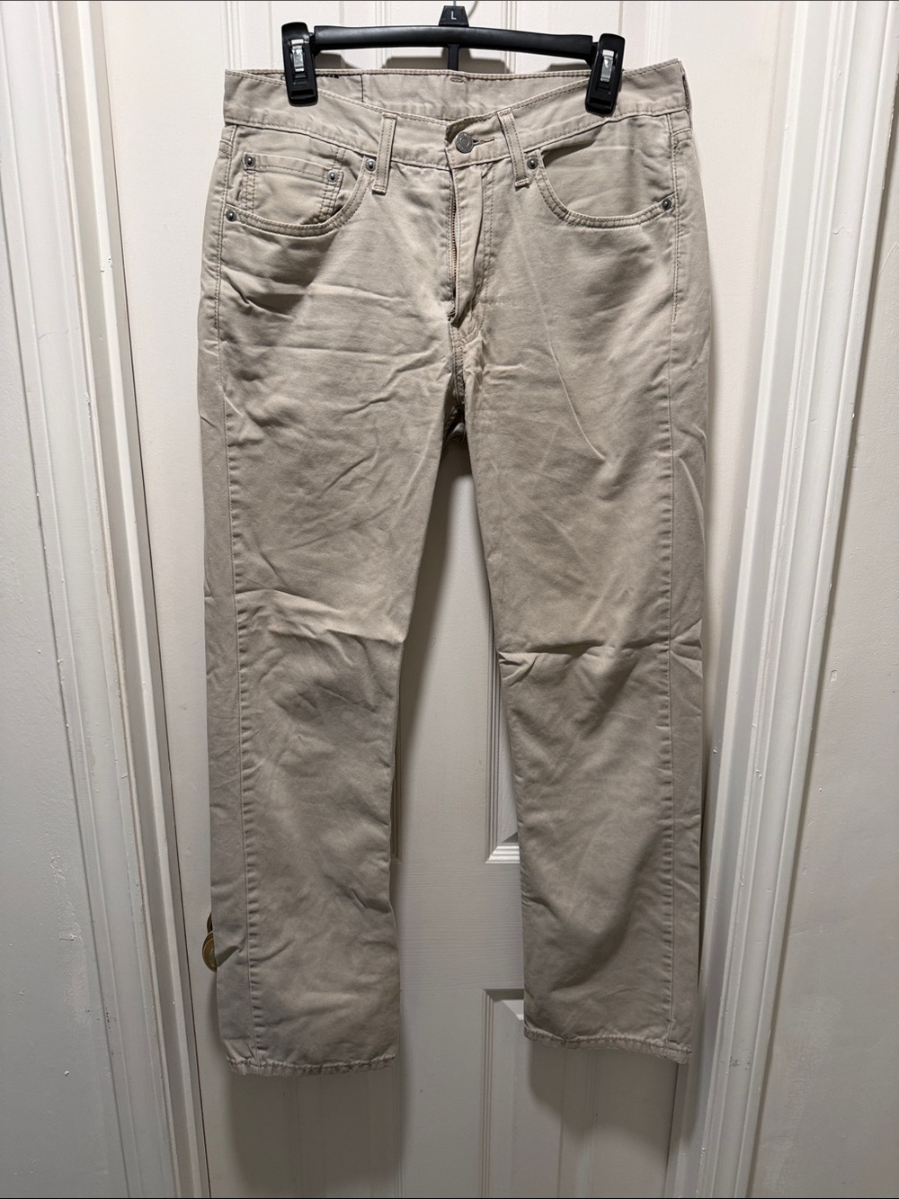 Levi's Men's Light Beige Straight Jeans